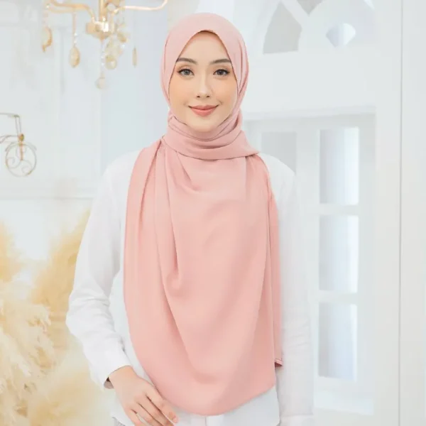 Tyra Curve Shawl - Dusty Pink