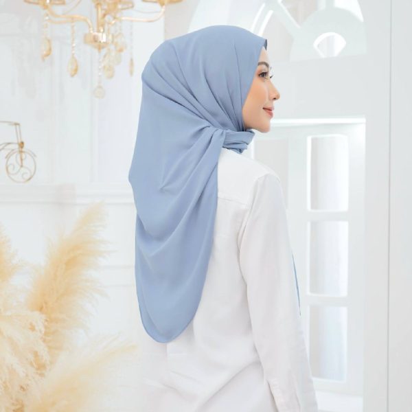 Tyra Curve Shawl - Steel Blue - Image 2